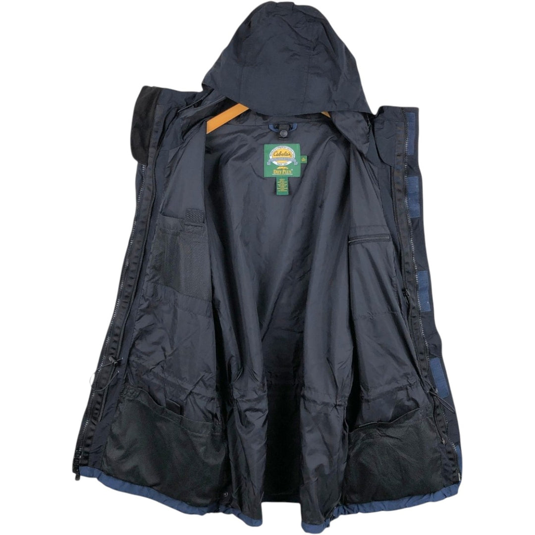 90s-00'S Cabelas DRY-PLUS Ripstop Two-Tone Mountain Parka Shell Jacket (Men's XL equivalent) Nylon navy blue type Vintage Second Hand