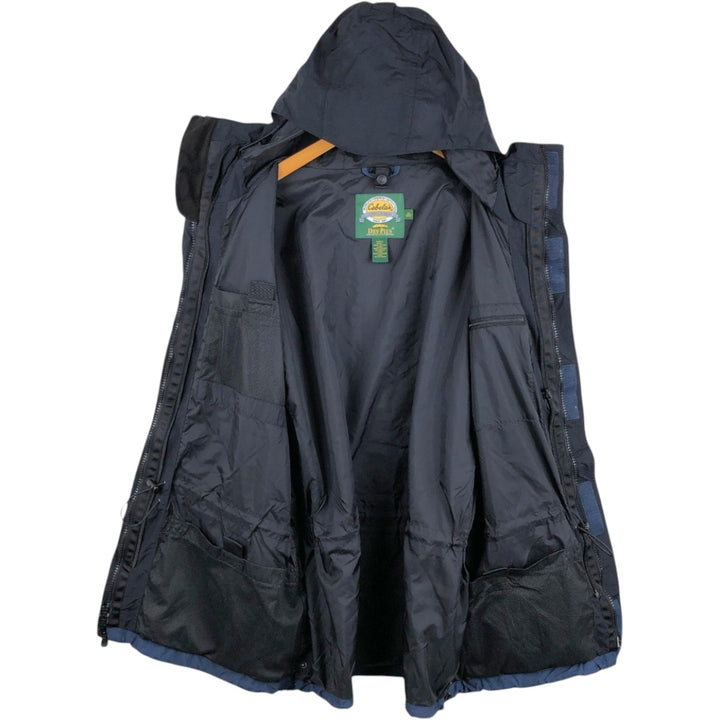 90s-00'S Cabelas DRY-PLUS Ripstop Two-Tone Mountain Parka Shell Jacket (Men's XL equivalent) Nylon navy blue type Vintage Second Hand