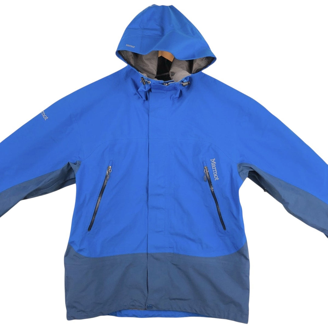 Marmot GORE-TEX Two-Tone Mountain Parka Shell Jacket (Men's Size L) polyester blue type Vintage Second Hand