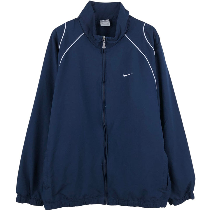 Nike windbreaker with embroidered logo, men's size XL (approx.) polyester navy blue type Vintage Second Hand