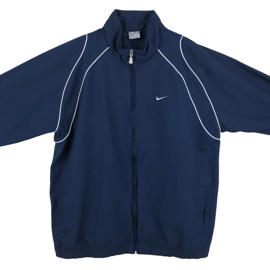 Nike windbreaker with embroidered logo, men's size XL (approx.) polyester navy blue type Vintage Second Hand