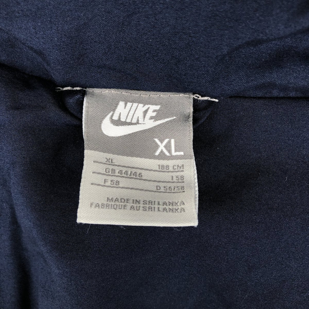 Nike windbreaker with embroidered logo, men's size XL (approx.) polyester navy blue type Vintage Second Hand