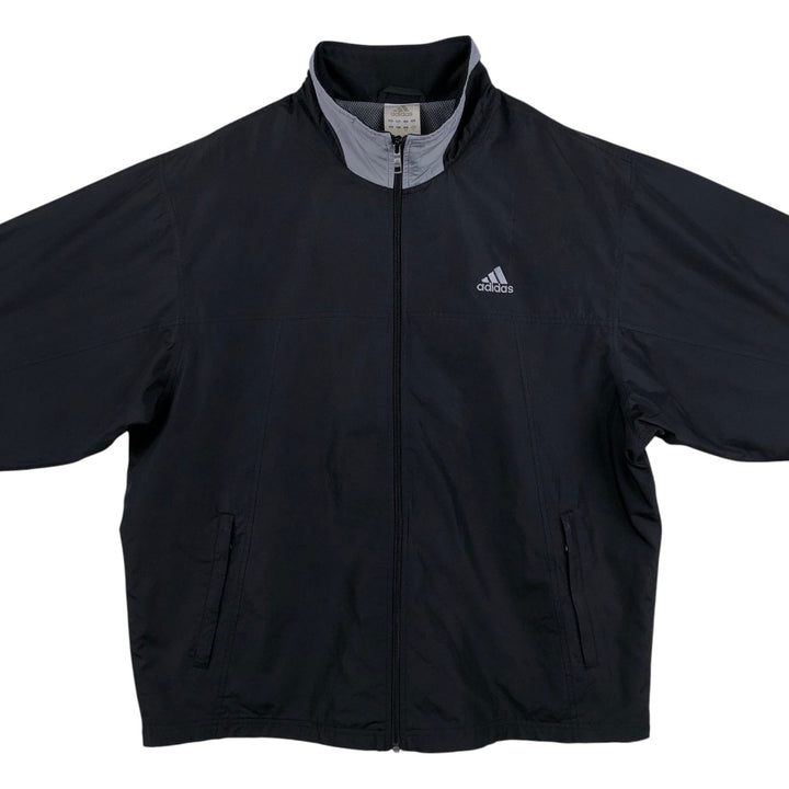 00'S adidas windbreaker, men's size L polyester black type Vintage Second Hand