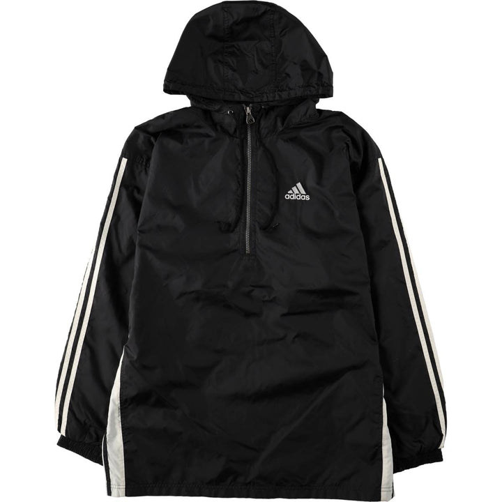 90'S Adidas Anorak Hoodie, Men's Size L (approx.) Nylon black type Vintage Second Hand