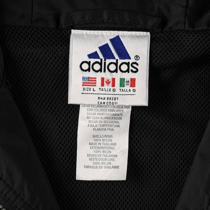 90'S Adidas Anorak Hoodie, Men's Size L (approx.) Nylon black type Vintage Second Hand