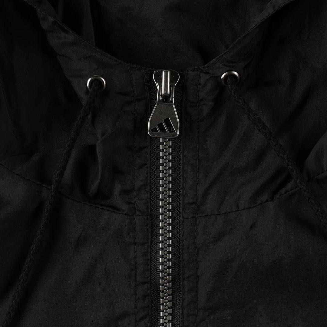 90'S Adidas Anorak Hoodie, Men's Size L (approx.) Nylon black type Vintage Second Hand