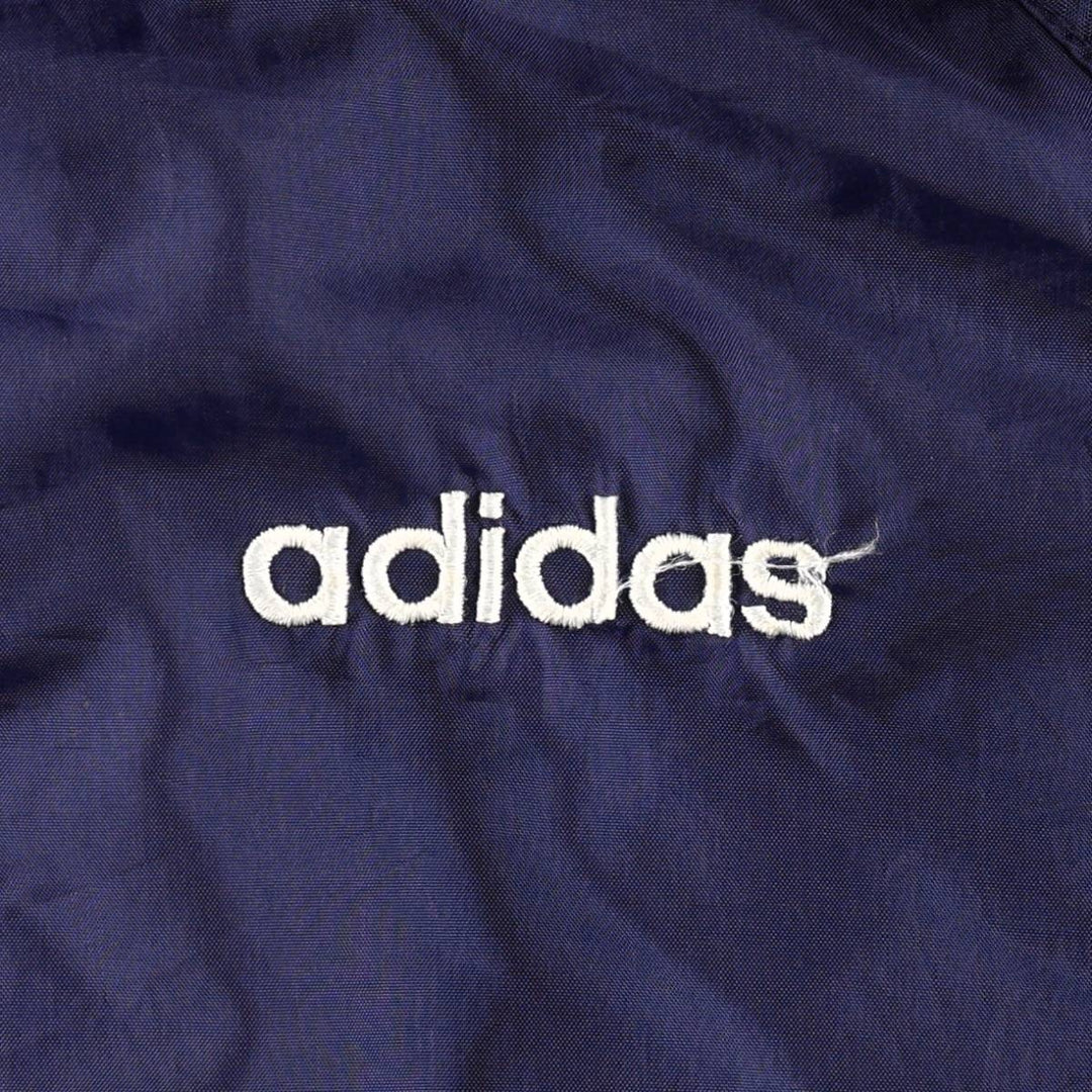 Adidas nylon jacket, men's size XL (approx.) Nylon navy blue type Vintage Second Hand