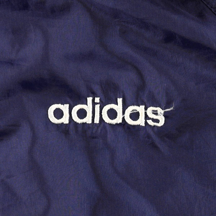 Adidas nylon jacket, men's size XL (approx.) Nylon navy blue type Vintage Second Hand