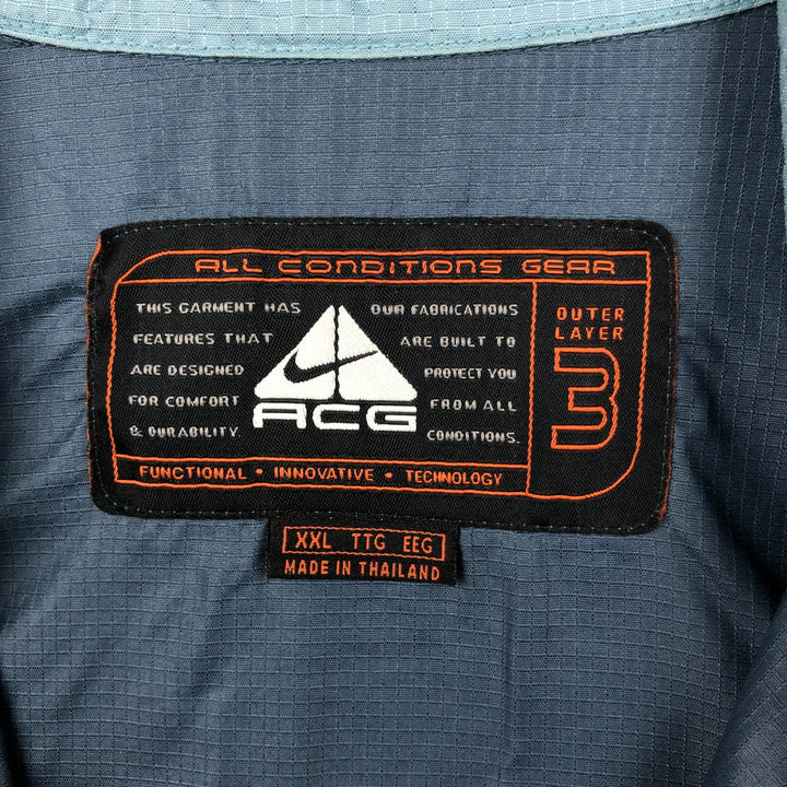 Nike ACG Ripstop Anorak Jacket, Men's XXL (approx.) Nylon blue type Vintage Second Hand