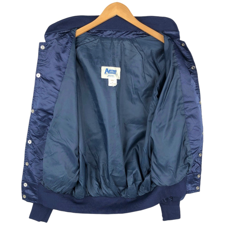 1980'S Astro Sportswear Ltd. Coors Nylon Stadium Jacket Award Jacket Varsity Jacket Made in Canada Nylon navy blue type Vintage Second Hand