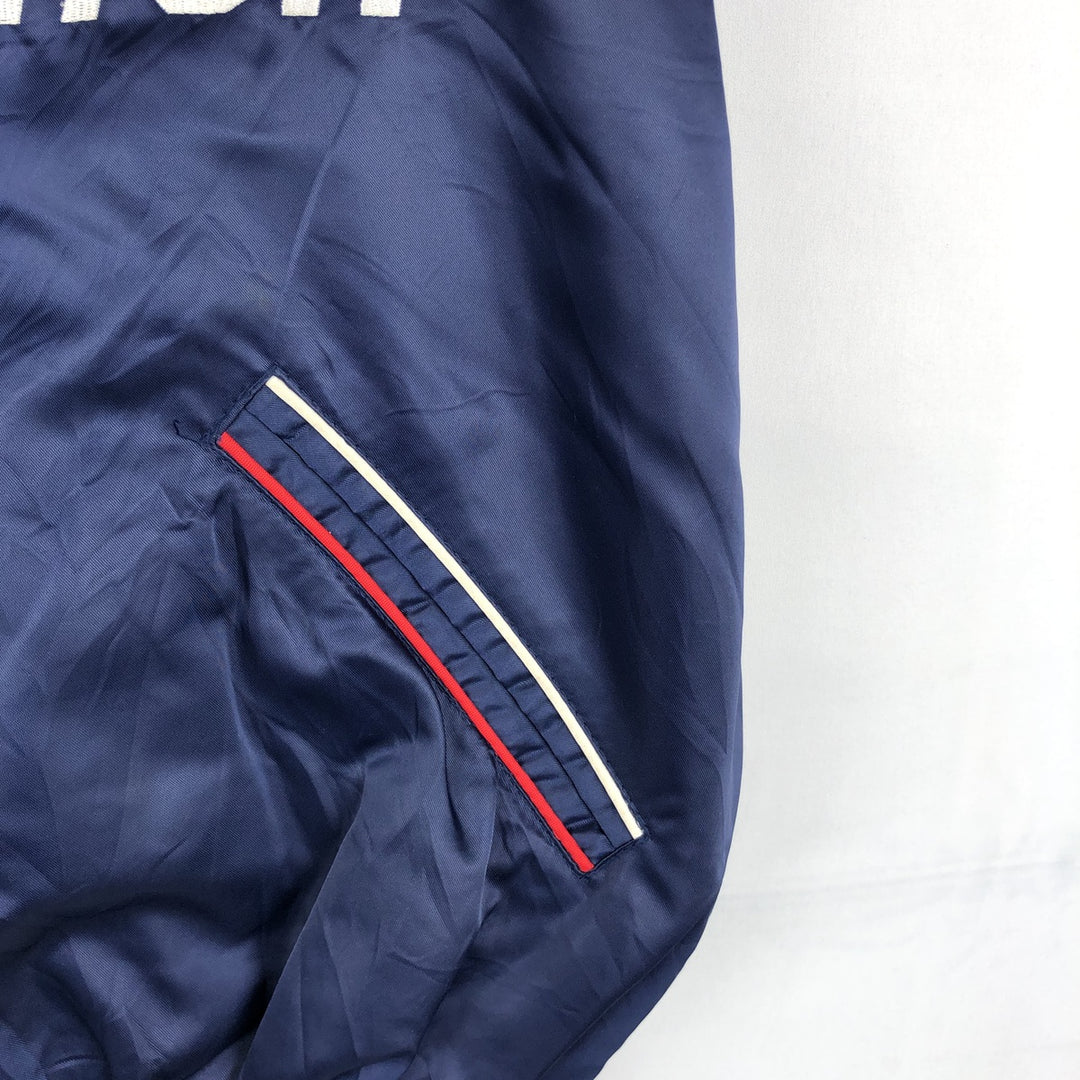 1980'S Astro Sportswear Ltd. Coors Nylon Stadium Jacket Award Jacket Varsity Jacket Made in Canada Nylon navy blue type Vintage Second Hand