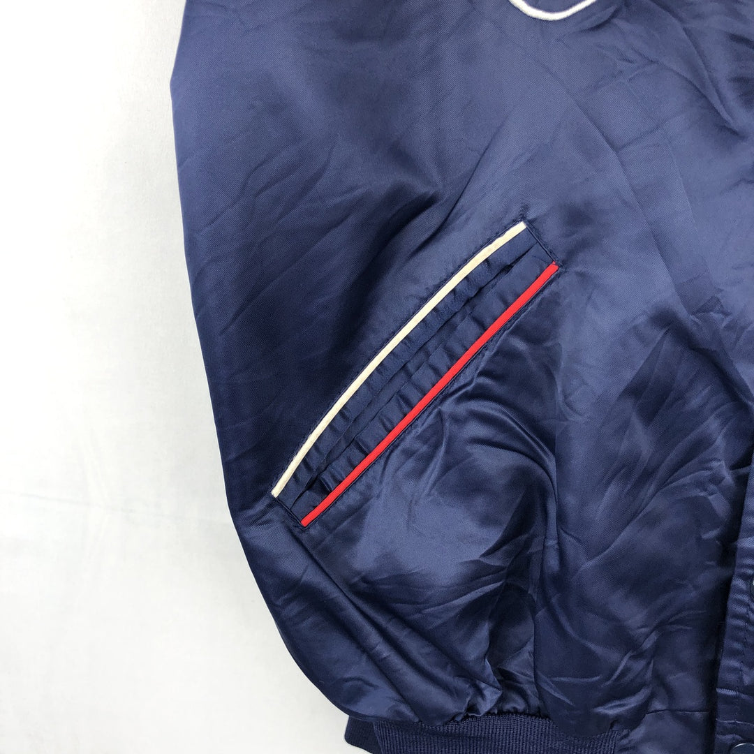1980'S Astro Sportswear Ltd. Coors Nylon Stadium Jacket Award Jacket Varsity Jacket Made in Canada Nylon navy blue type Vintage Second Hand