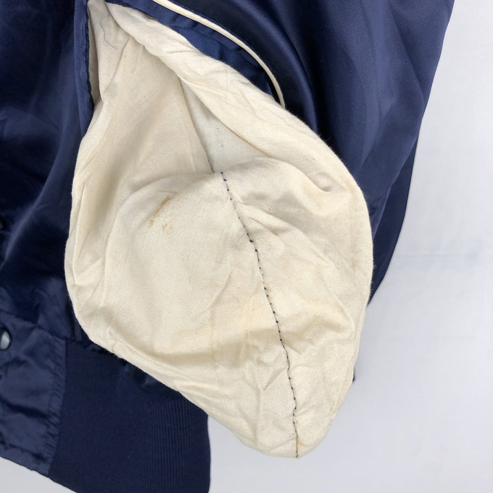 1980'S Astro Sportswear Ltd. Coors Nylon Stadium Jacket Award Jacket Varsity Jacket Made in Canada Nylon navy blue type Vintage Second Hand