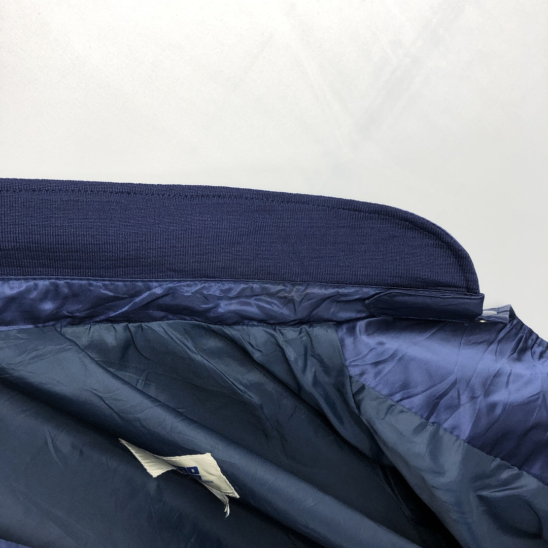 1980'S Astro Sportswear Ltd. Coors Nylon Stadium Jacket Award Jacket Varsity Jacket Made in Canada Nylon navy blue type Vintage Second Hand