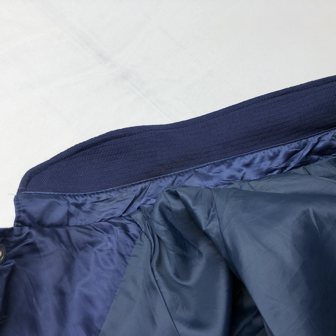 1980'S Astro Sportswear Ltd. Coors Nylon Stadium Jacket Award Jacket Varsity Jacket Made in Canada Nylon navy blue type Vintage Second Hand