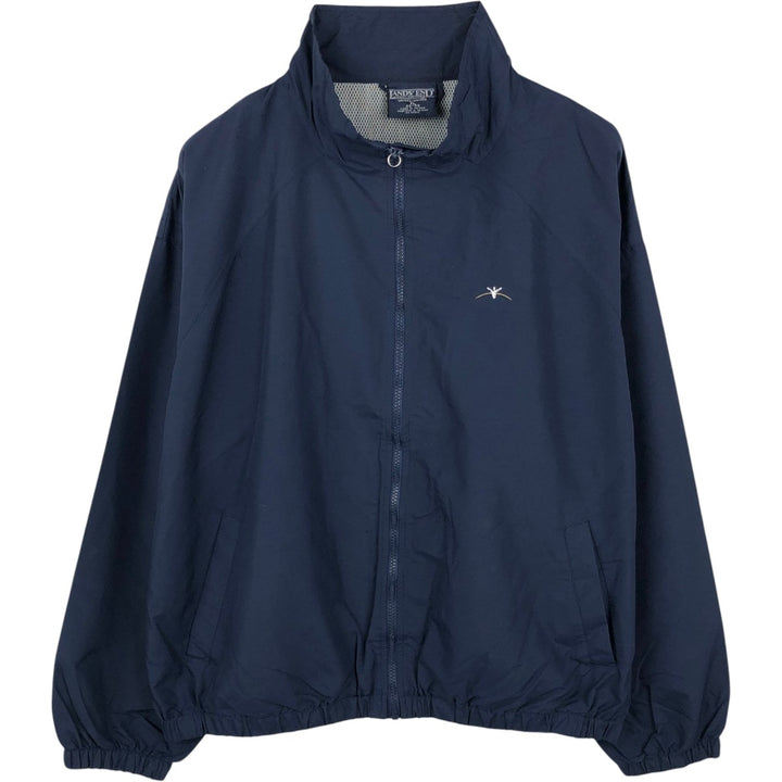 2000'S Lands' End nylon jacket, men's size XL (approx.) Nylon navy blue type Vintage Second Hand