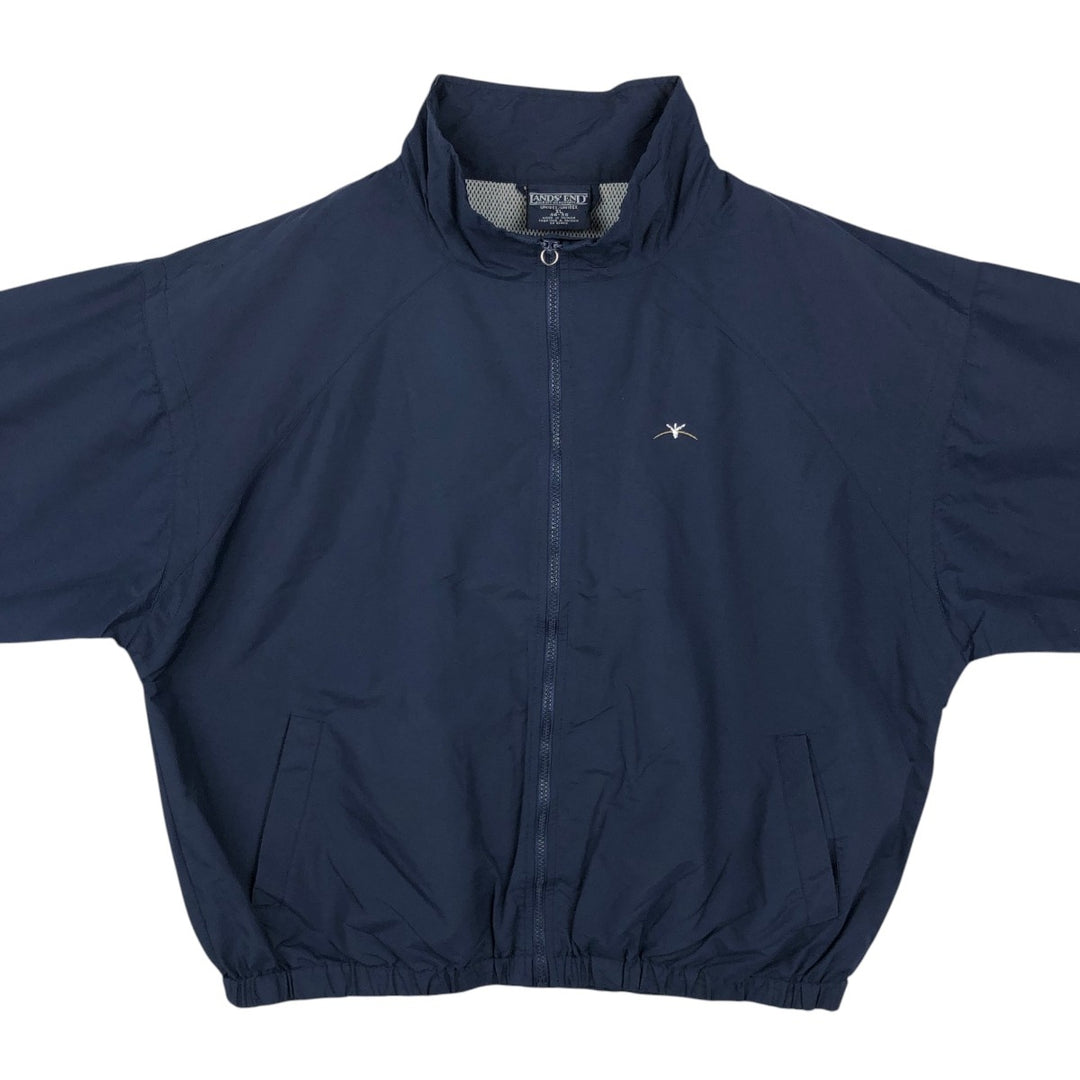 2000'S Lands' End nylon jacket, men's size XL (approx.) Nylon navy blue type Vintage Second Hand