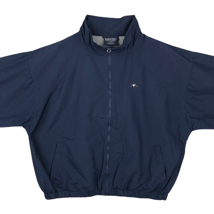 2000'S Lands' End nylon jacket, men's size XL (approx.) Nylon navy blue type Vintage Second Hand