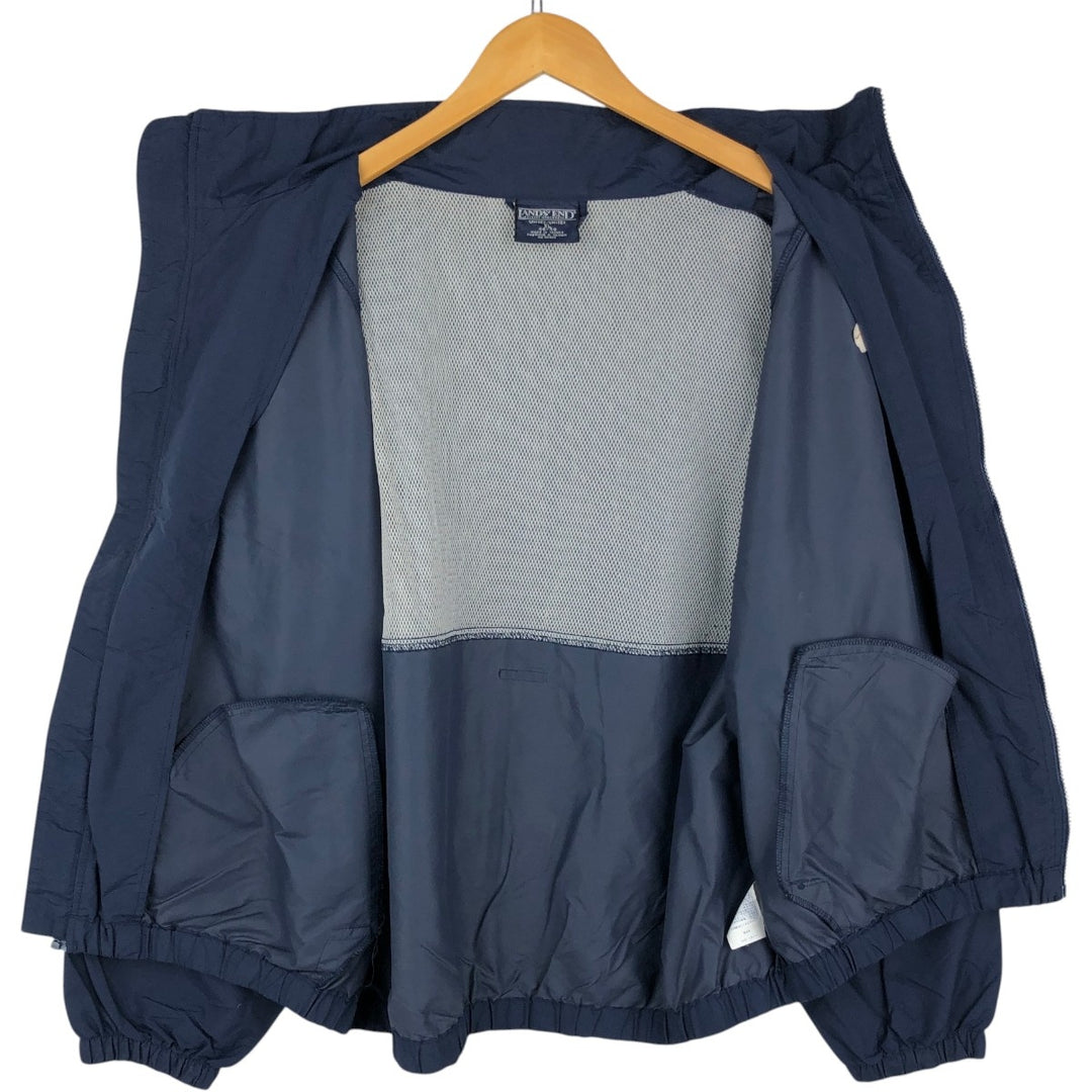 2000'S Lands' End nylon jacket, men's size XL (approx.) Nylon navy blue type Vintage Second Hand