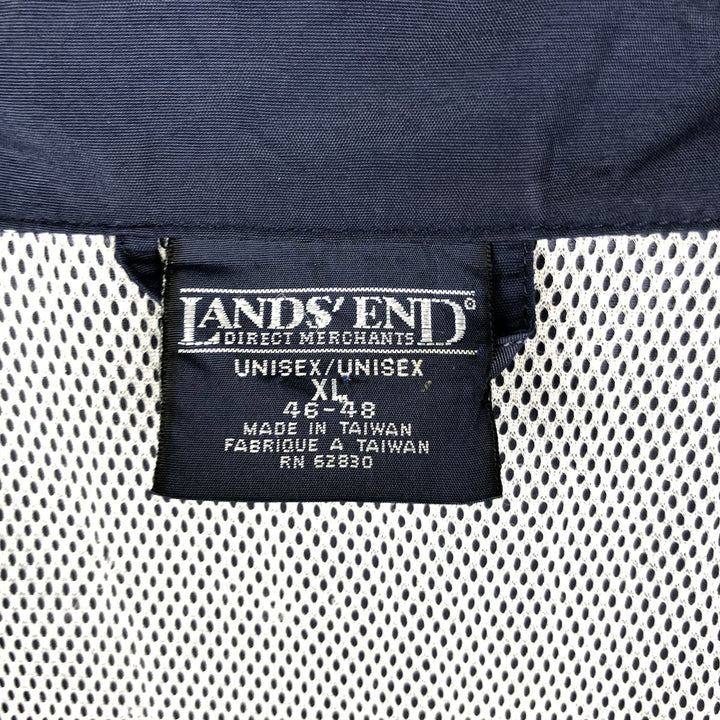 2000'S Lands' End nylon jacket, men's size XL (approx.) Nylon navy blue type Vintage Second Hand