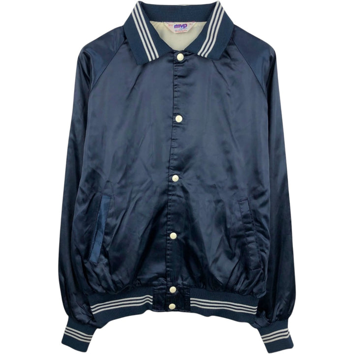 MVP Nylon Stadium Jacket Award Jacket Varsity Jacket Made in USA XL (Men's XL equivalent) unclear navy blue type Vintage Second Hand