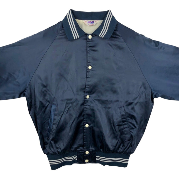 MVP Nylon Stadium Jacket Award Jacket Varsity Jacket Made in USA XL (Men's XL equivalent) unclear navy blue type Vintage Second Hand