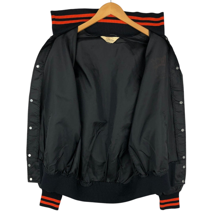 70s-80'S Gem Sportswear Collared Varsity Jacket Award Jacket Made in USA Men's Size L unclear black type Vintage Second Hand