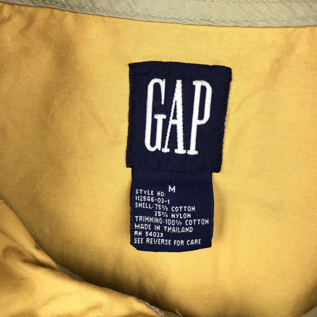 90'S GAP Vintage Windbreaker, Men's Size Medium cotton yellow type Vintage Second Hand