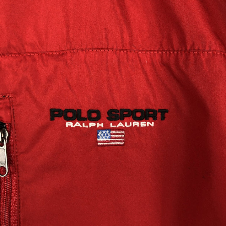 Vintage 90'S Ralph Lauren Polo Sport windbreaker, size L, men's polyester red type Vintage Second Hand