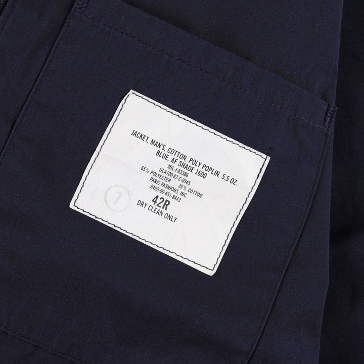 1980'S US Military Utility Jacket, Made in USA, Size 42R, Men's Size L, Vintage polyester navy blue type Vintage Second Hand