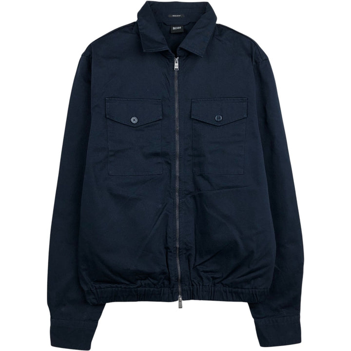 Hugo Boss Regular Fit Cotton Jacket, Men's Size L (equivalent) cotton navy blue type Vintage Second Hand