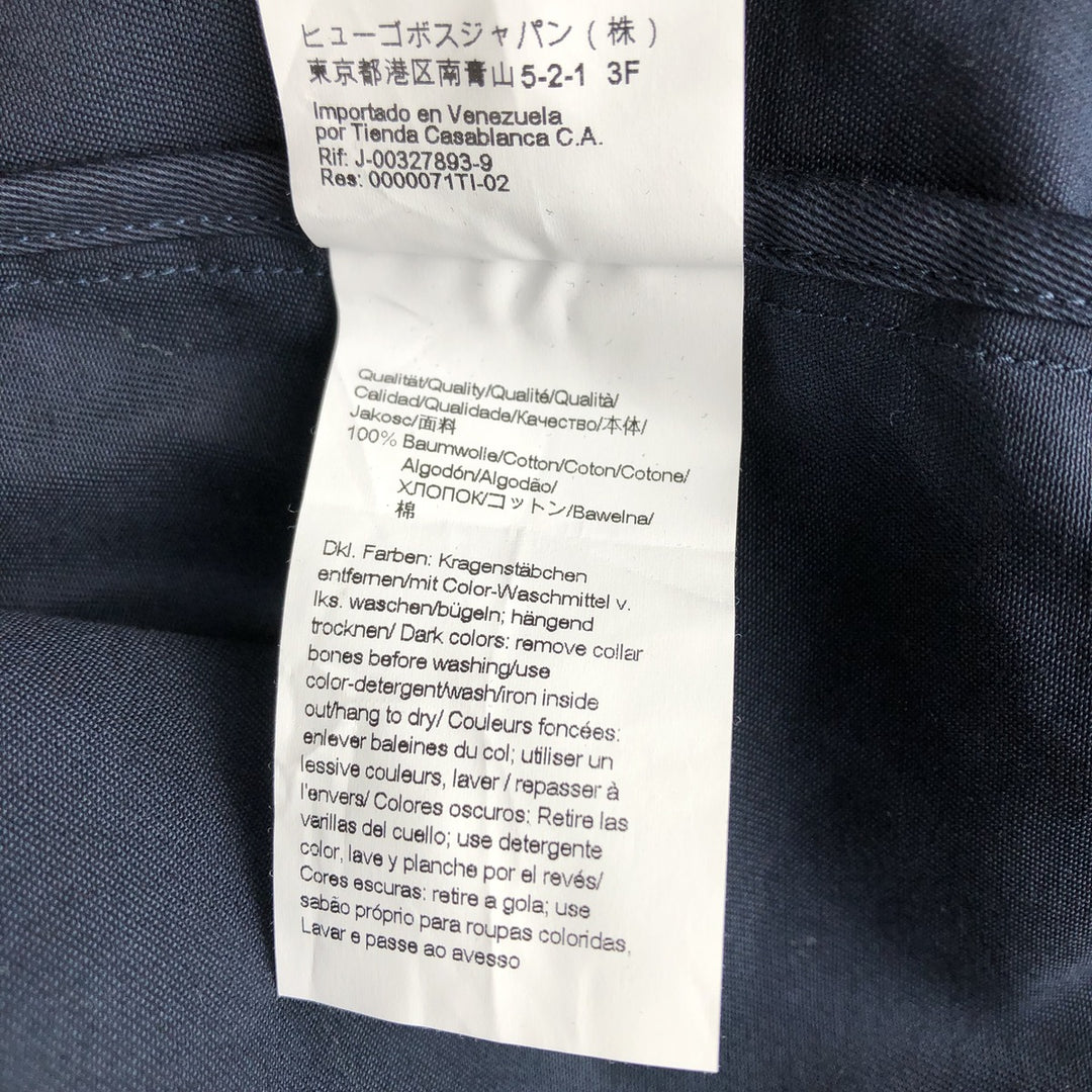 Hugo Boss Regular Fit Cotton Jacket, Men's Size L (equivalent) cotton navy blue type Vintage Second Hand