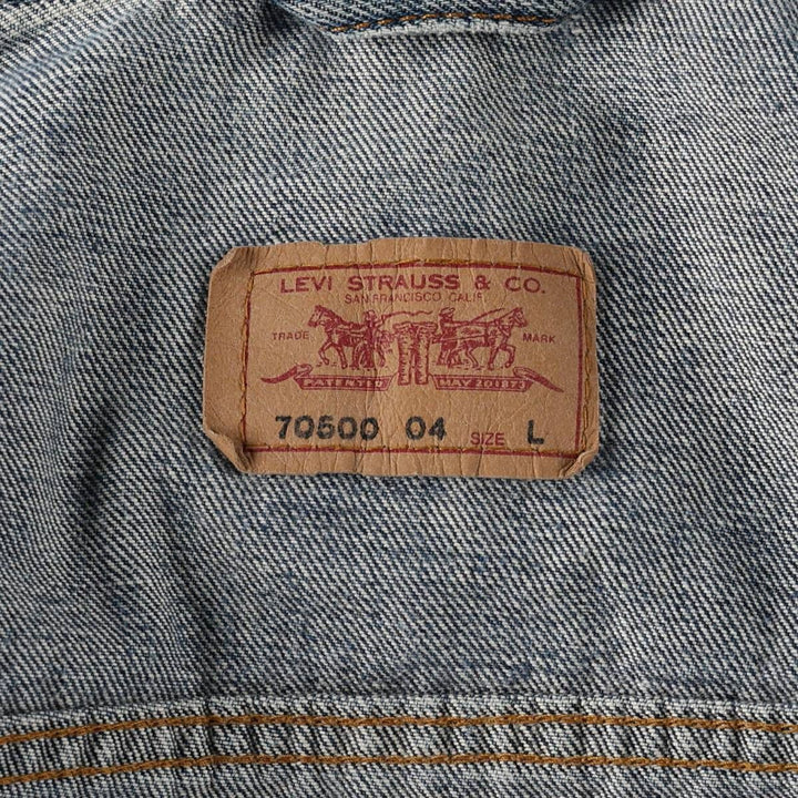 Levi's 70500-04 Euro Model Denim Jacket, Men's Size L cotton blue type Vintage Second Hand