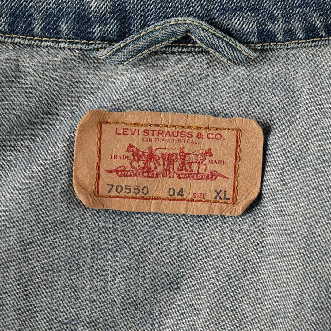 Levi's 70550-04 Euro Model Denim Jacket, Men's Size XL cotton blue type Vintage Second Hand