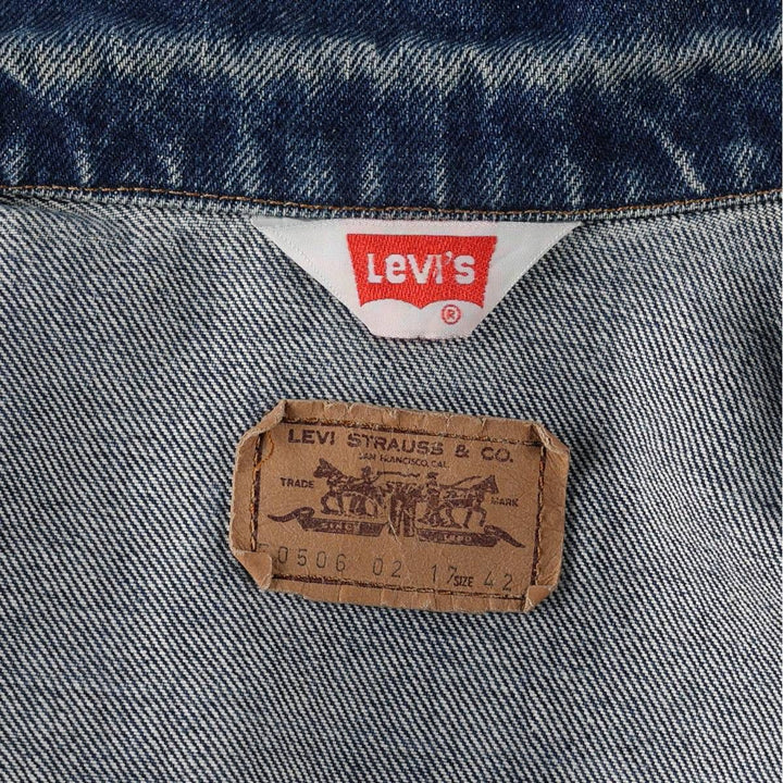 Levi's 70506-0217 Euro Model Orange Tab Denim Jacket (Men's Size L) unclear blue type Vintage Second Hand
