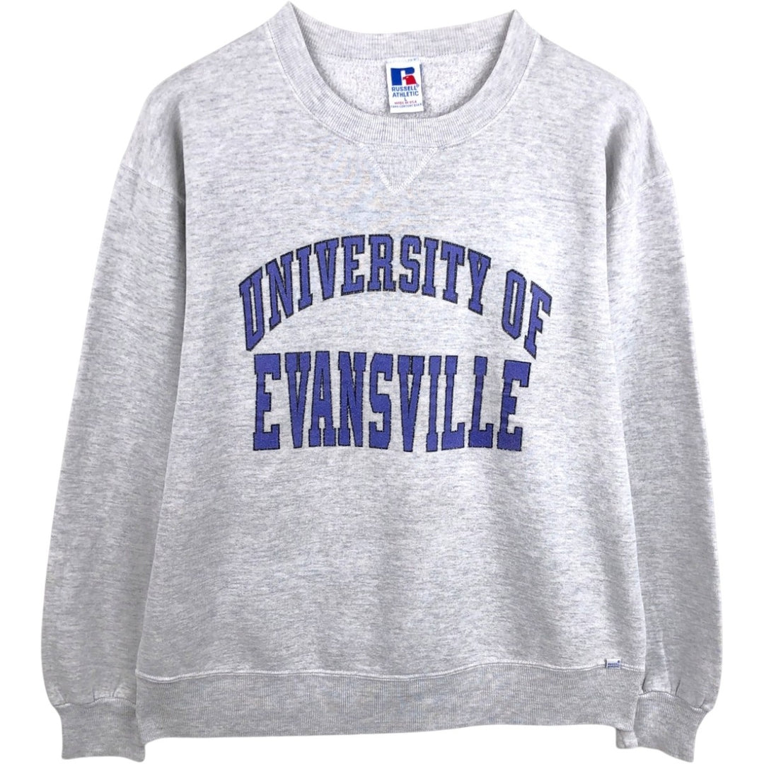90'S Russell College Sweatshirt, Made in USA, Men's L, Vintage cotton gray type Vintage Second Hand