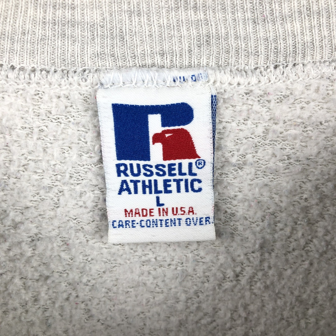 90'S Russell College Sweatshirt, Made in USA, Men's L, Vintage cotton gray type Vintage Second Hand