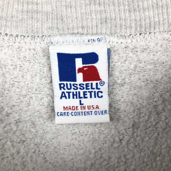 90'S Russell College Sweatshirt, Made in USA, Men's L, Vintage cotton gray type Vintage Second Hand