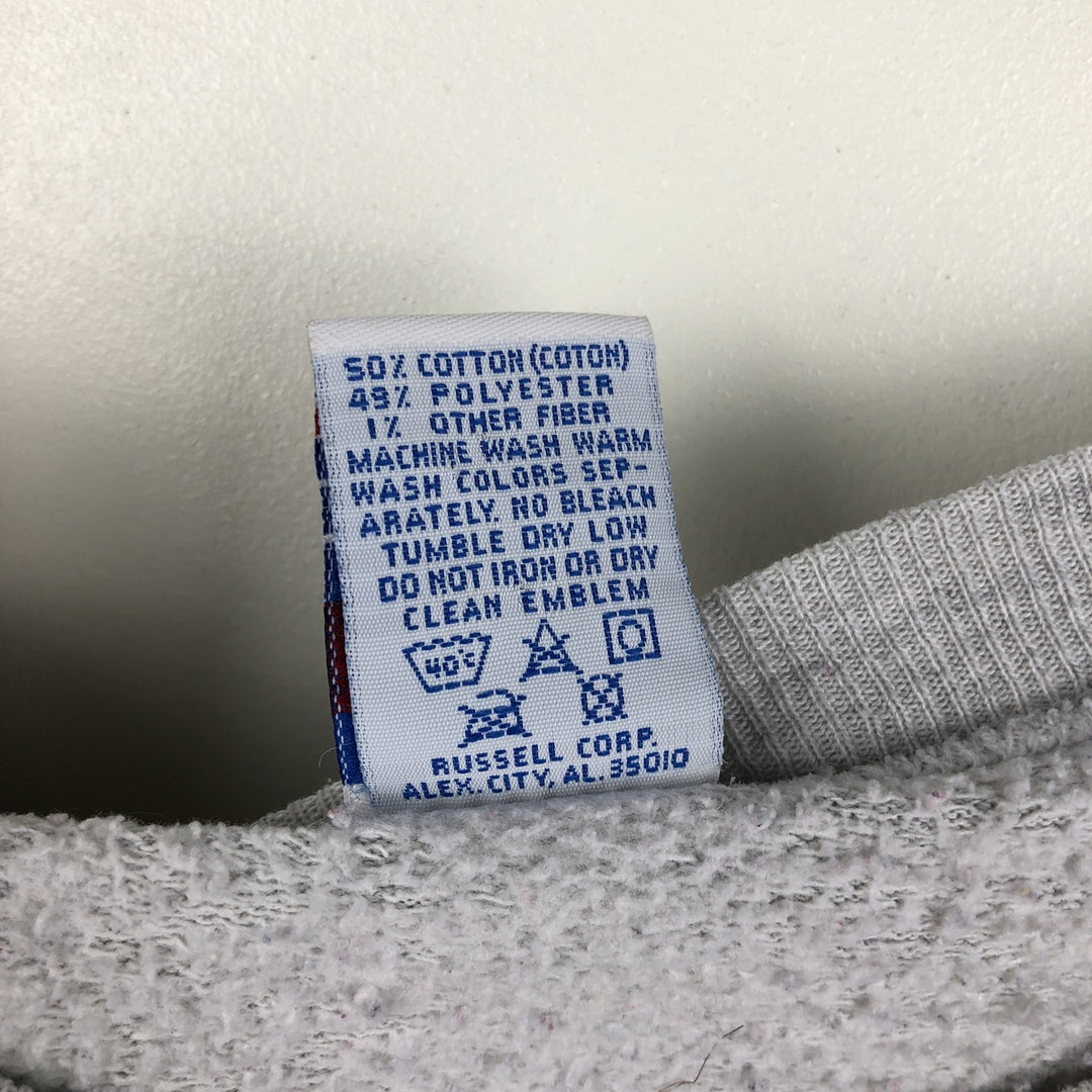 90'S Russell College Sweatshirt, Made in USA, Men's L, Vintage cotton gray type Vintage Second Hand