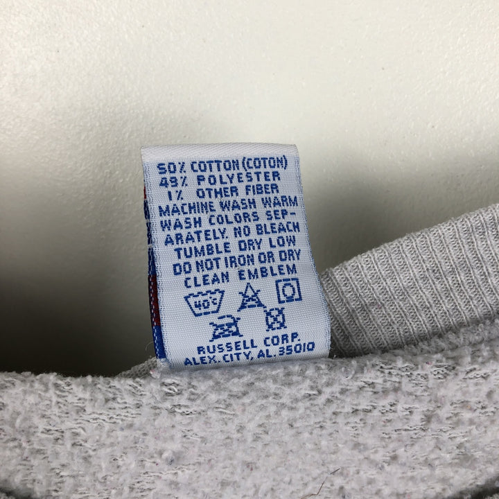 90'S Russell College Sweatshirt, Made in USA, Men's L, Vintage cotton gray type Vintage Second Hand