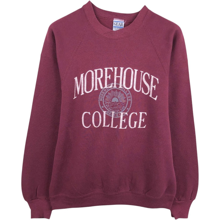 90'S GEAR College Sweatshirt, Made in USA, Men's Size L (Equivalent), Vintage polyester burgundy type Vintage Second Hand
