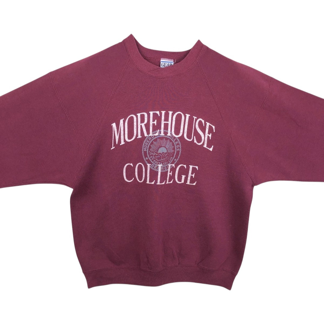 90'S GEAR College Sweatshirt, Made in USA, Men's Size L (Equivalent), Vintage polyester burgundy type Vintage Second Hand