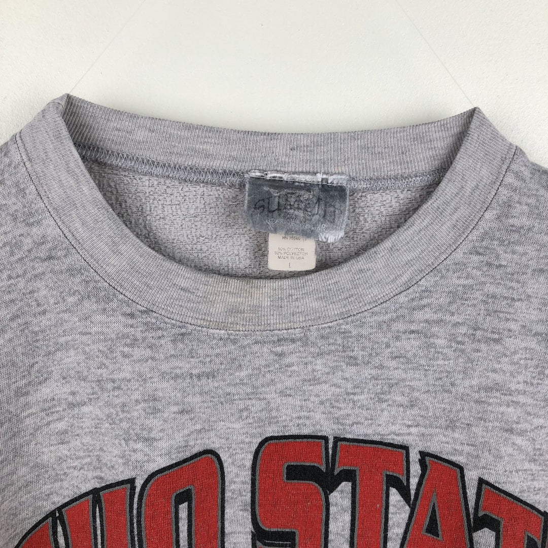 90'S SUMMIT OHIO STATE Ohio State University Character Sweatshirt, Made in USA, Men's Size L (Equivalent), Vintage cotton gray type Vintage Second Hand