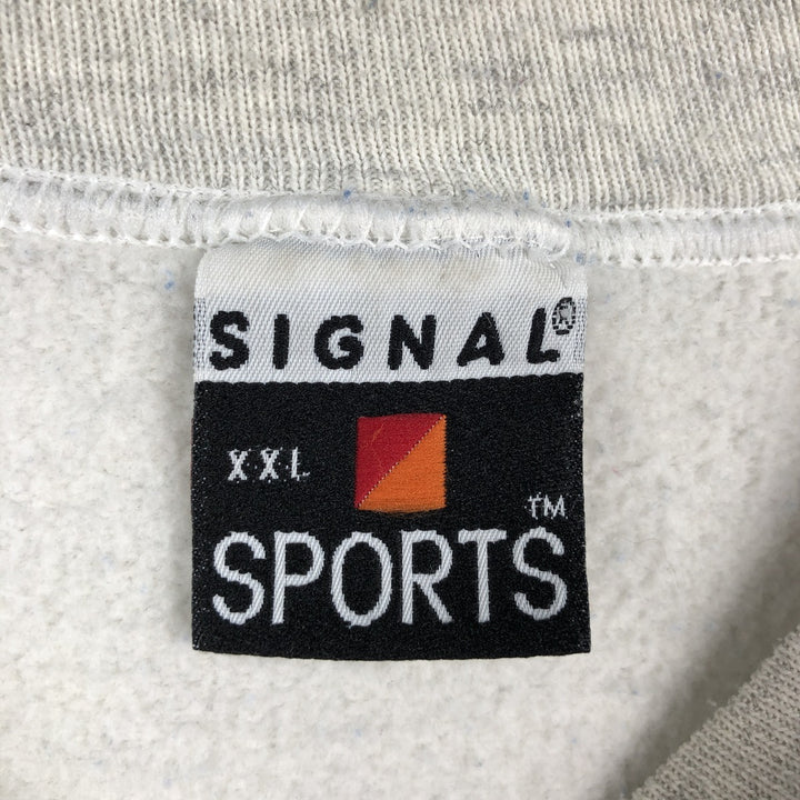 90'S SIGNAL SPORTS College Sweatshirt, Made in USA, Men's XXL equivalent, Vintage cotton gray type Vintage Second Hand