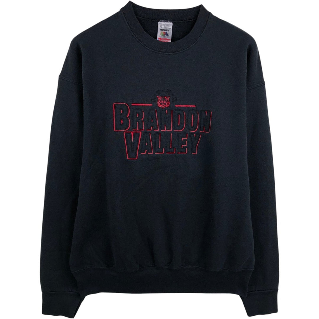 Vintage 90'S Fruit of the Loom Heavyweight College Sweatshirt, Made in USA, Men's Size XL cotton black type Vintage Second Hand