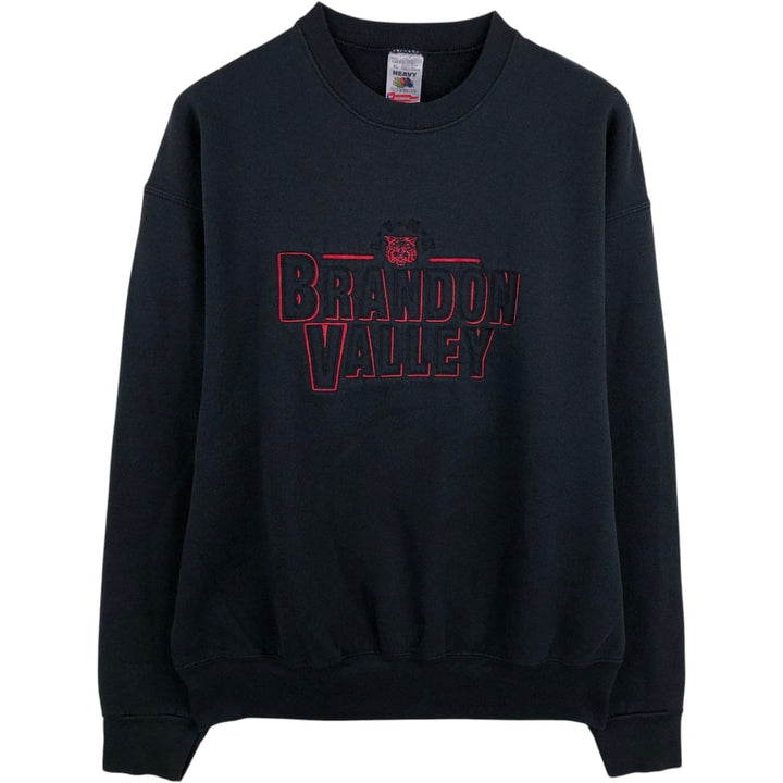 Vintage 90'S Fruit of the Loom Heavyweight College Sweatshirt, Made in USA, Men's Size XL cotton black type Vintage Second Hand