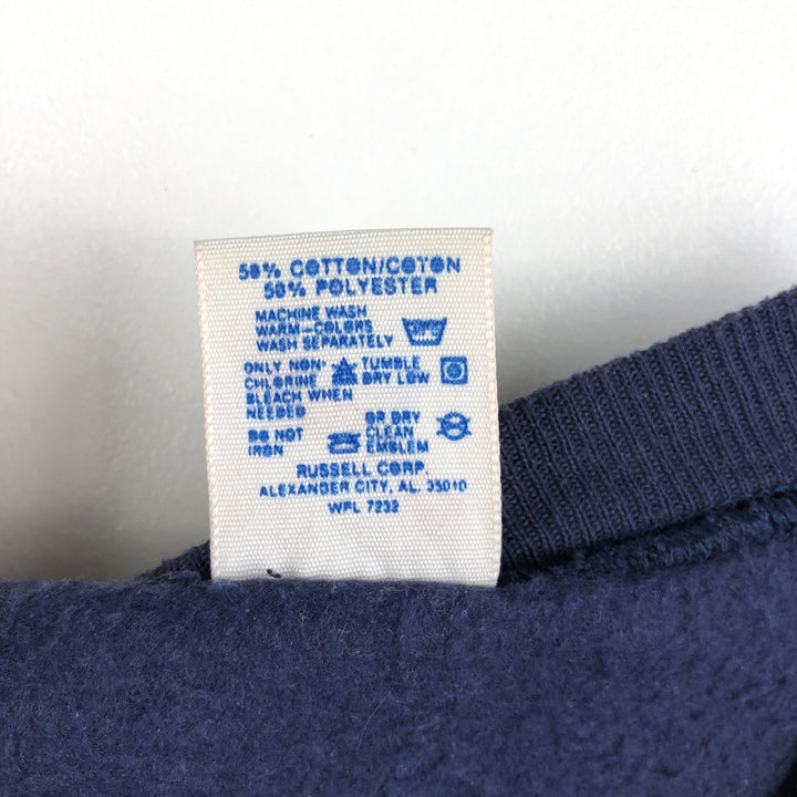 90'S Jerzees College Character Sweatshirt, Made in USA, Men's XL equivalent, Vintage cotton navy blue type Vintage Second Hand