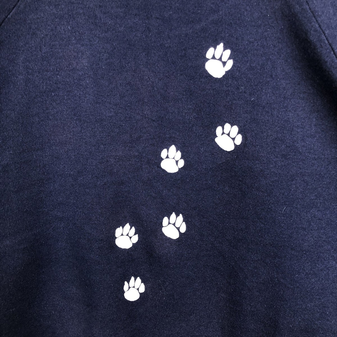 90'S Jerzees College Character Sweatshirt, Made in USA, Men's XL equivalent, Vintage cotton navy blue type Vintage Second Hand