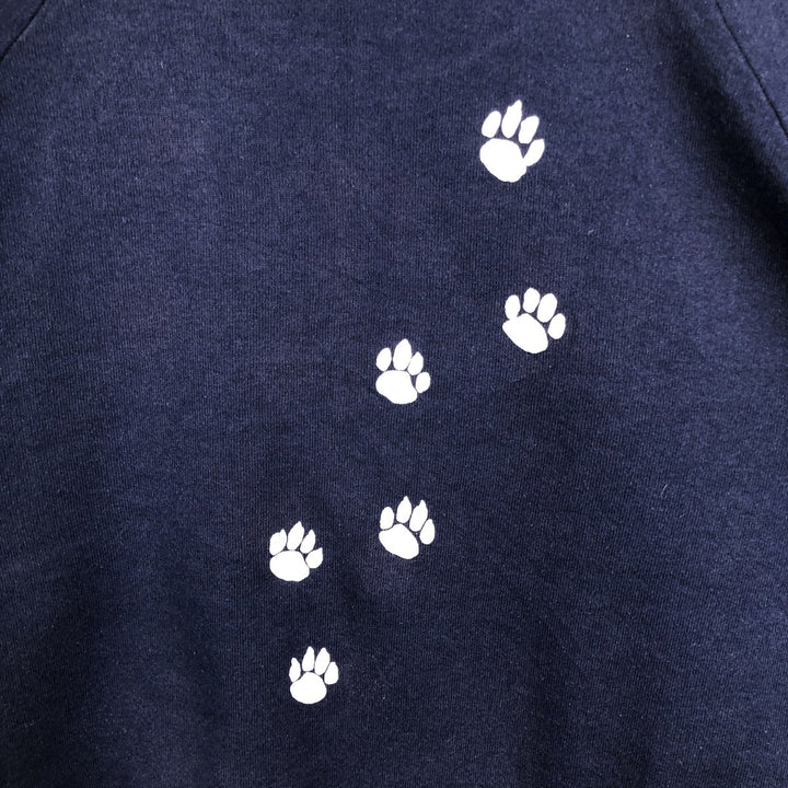 90'S Jerzees College Character Sweatshirt, Made in USA, Men's XL equivalent, Vintage cotton navy blue type Vintage Second Hand