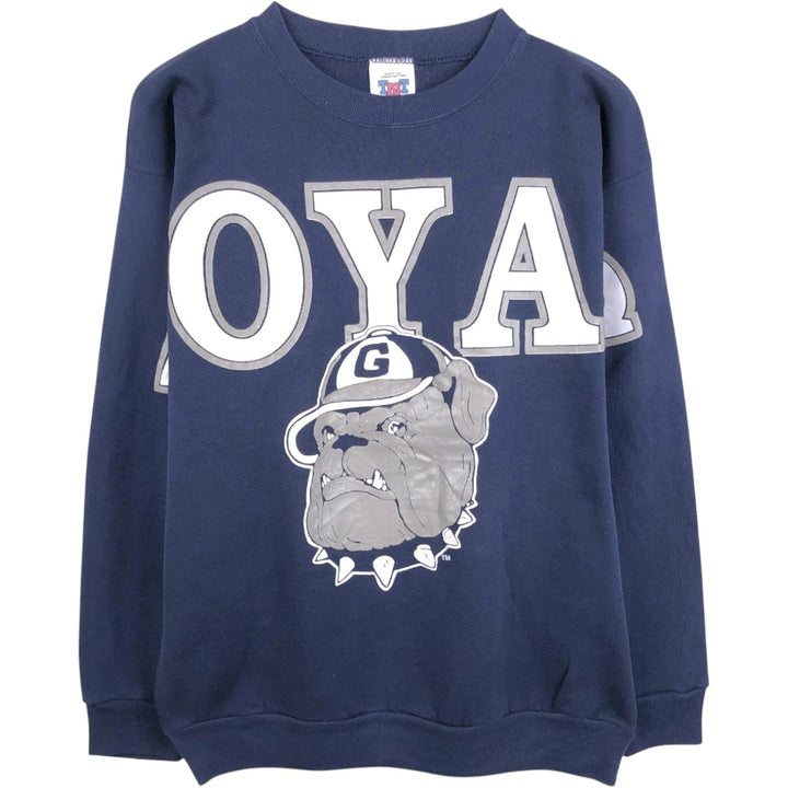 TRAU and LOEVNER TNT College Character Sweatshirt, Made in USA, Men's XL equivalent. cotton navy blue type Vintage Second Hand